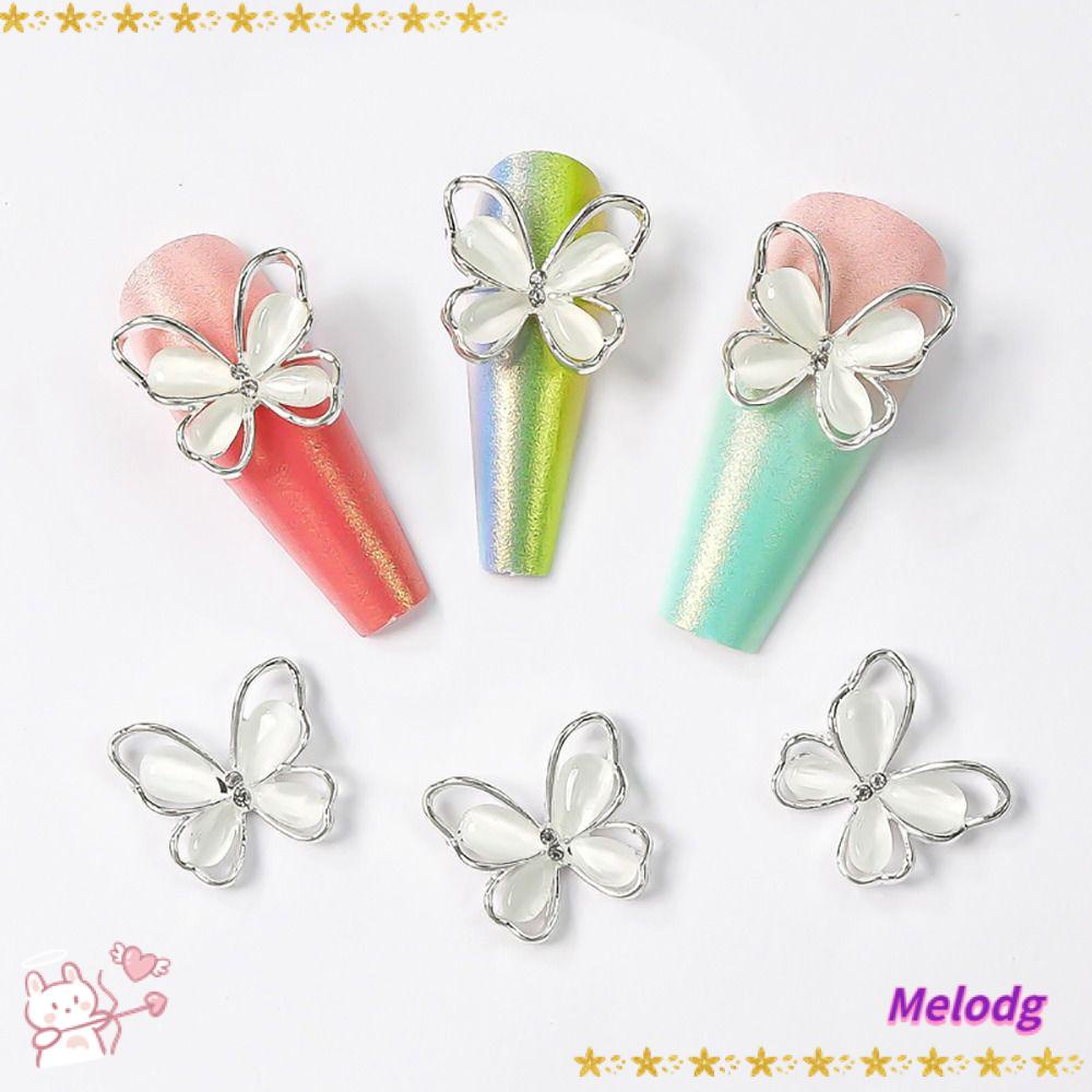 MELODG Hình Dán Trang Trí Móng Tay Hình Nơ 3D Lấp Lánh|Phụ Kiện Trang Trí Móng Tay Nghệ Thuật