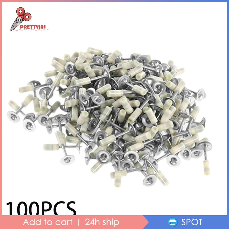 [Prettyia1] Set 100 Móc Treo Trần Nhà Bằng Thép Dùng Làm Móng Thủ Công DIY