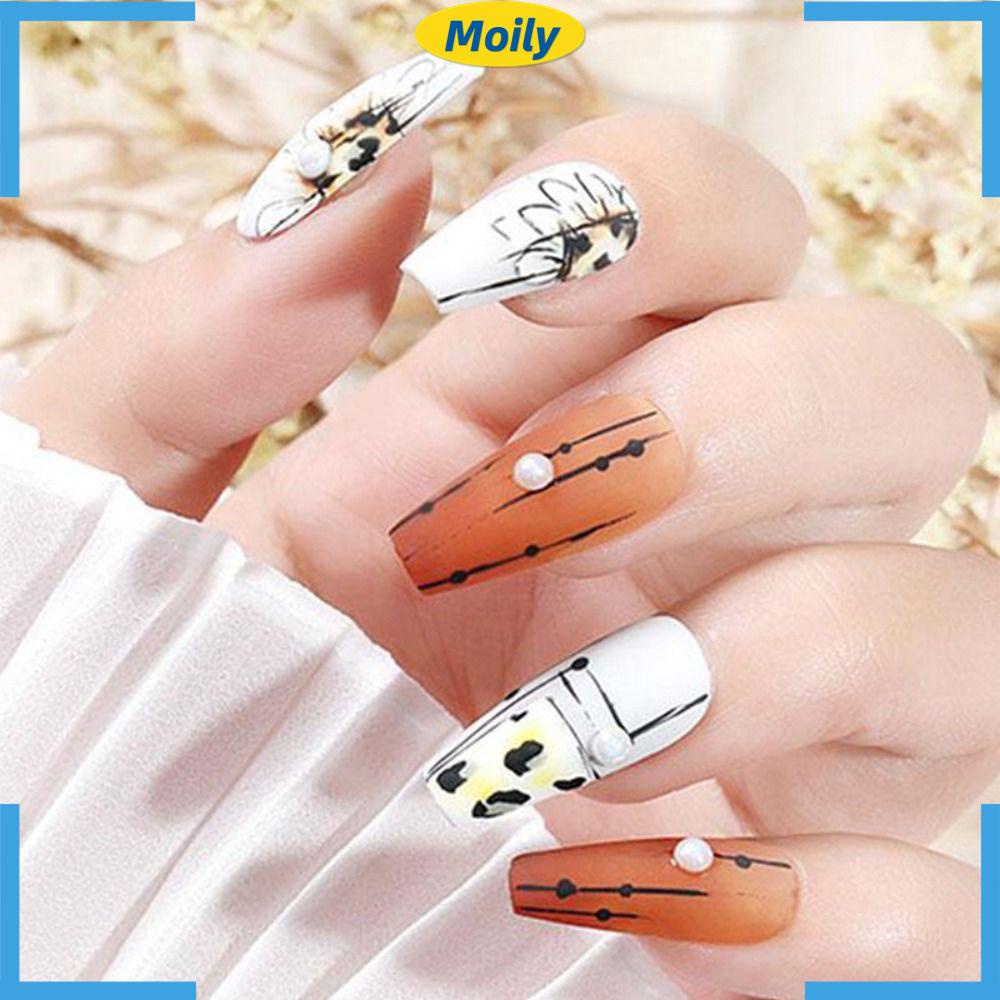 MOILYVN Bộ Móng Tay Giả Có Thể Tháo Rời Đầu Vuông DIY