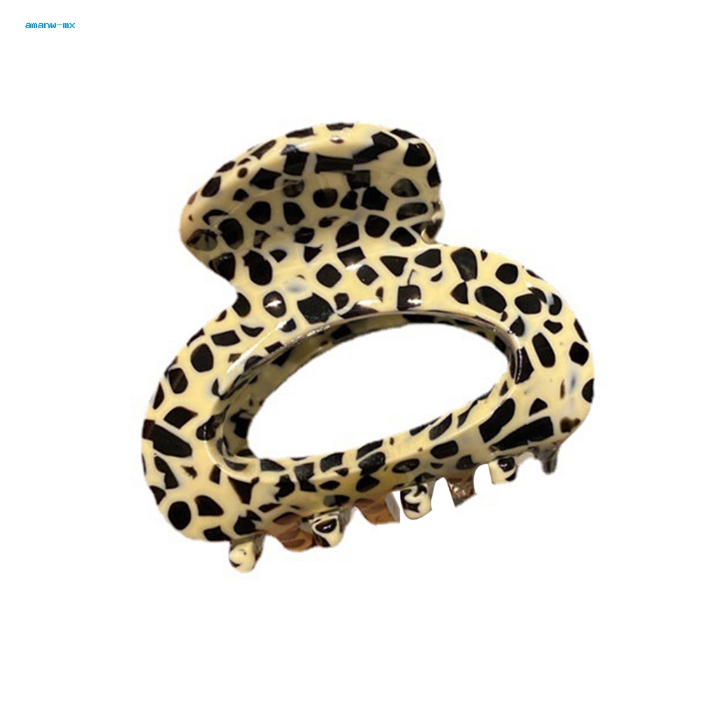 Kẹp Tóc Càng Cua Mini Chống Trượt In Họa Tiết Da Báo Sành Điệu Dùng Hàng Ngày Cho Nữ