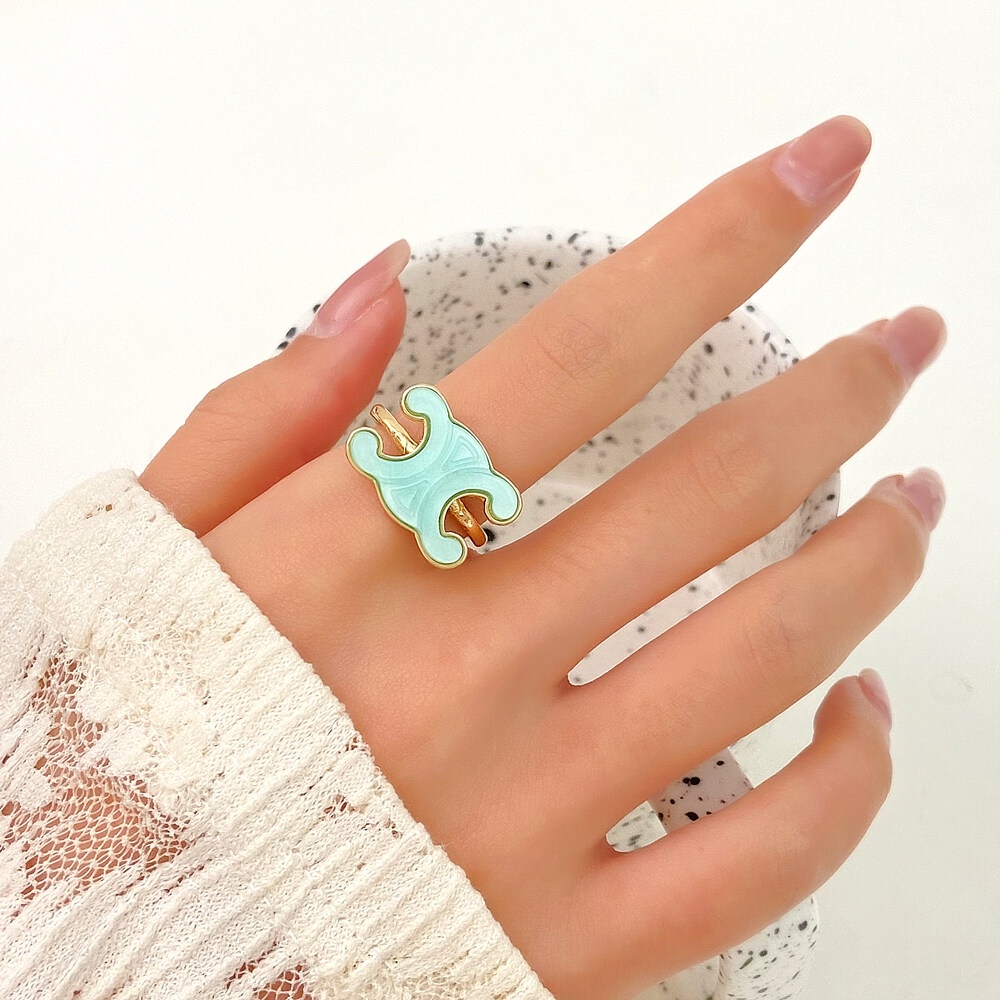 Nhẫn Acrylic Hai Màu Phong Cách Hàn Quốc Thời Trang Mới Nhất 2023 Dành Cho Nữ Sinh