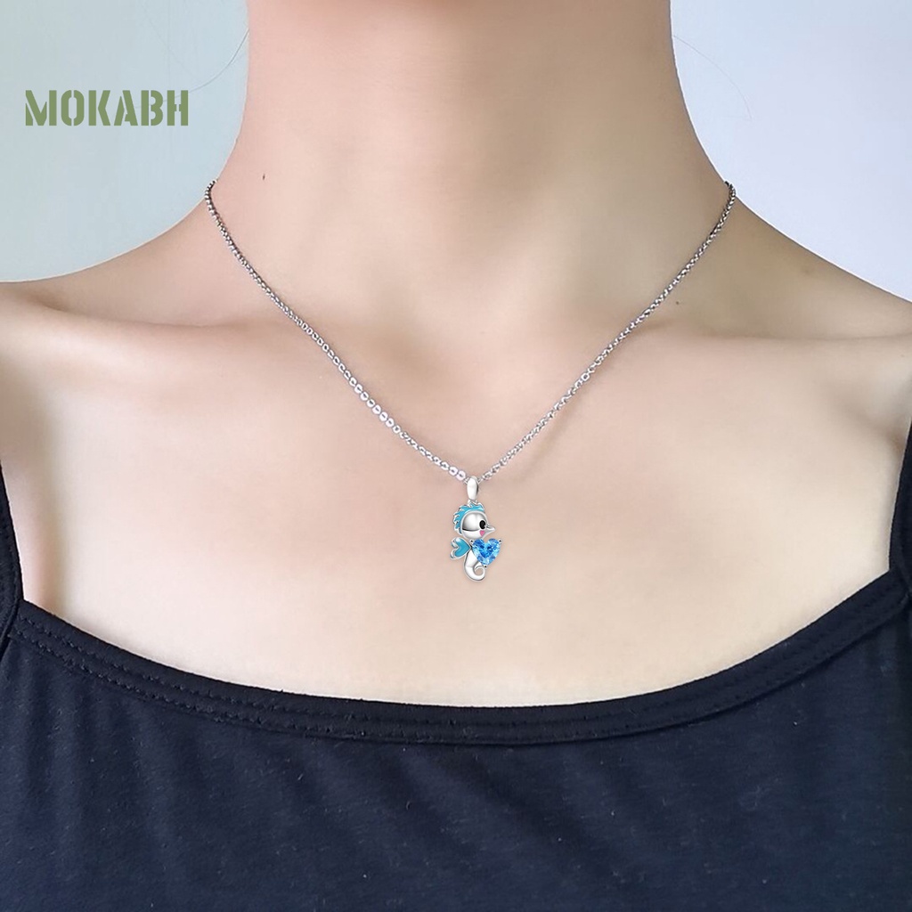 Vòng cổ Họa Tiết Cá Ngựa / Thỏ / Cáo Hoạt Hình Đính Đá Thời Trang Cho Nữ