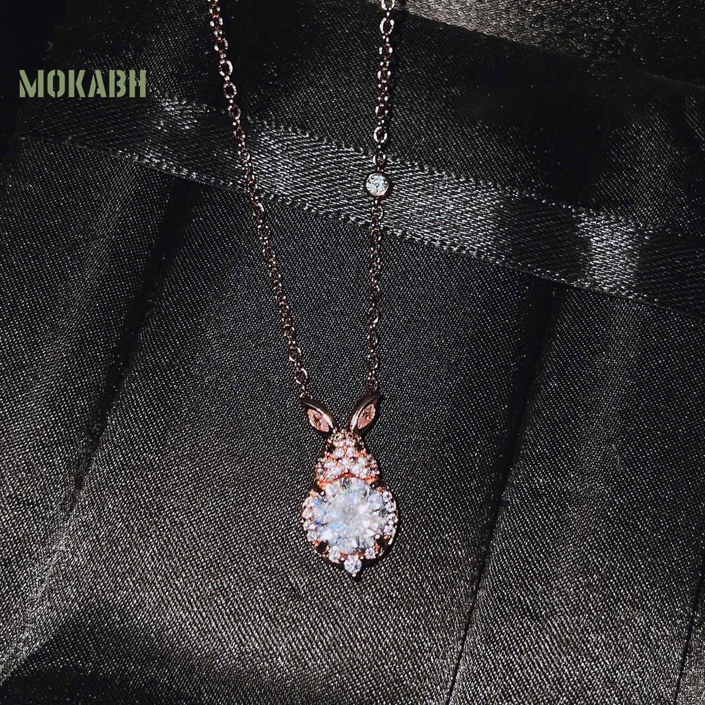 Vòng cổ Đồng Mặt Hình Thỏ Đính Đá Tinh Tế Thời Trang Cho Nữ