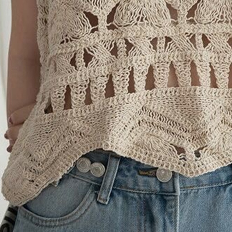 Áo Croptop Đan Len Không Tay Cổ Thuyền Màu Trơn Thời Trang Mùa Hè Cho Nữ Y2K