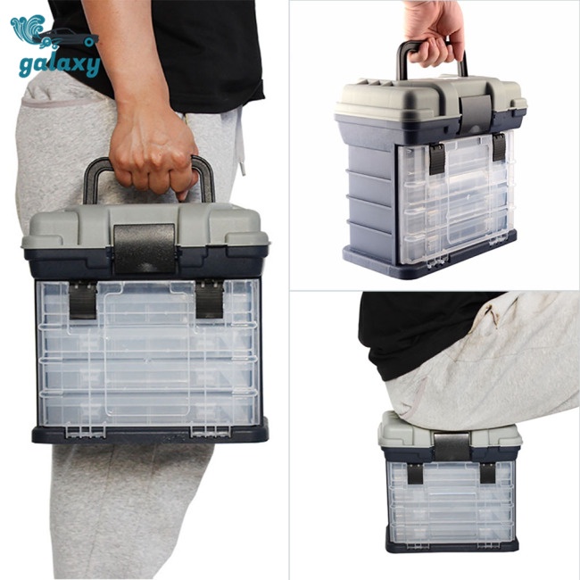 Galaxy Hộp Đựng Dụng Cụ Câu Cá 4 Tầng Sức Chứa Lớn Độ Bền Cao Có Tay Cầm