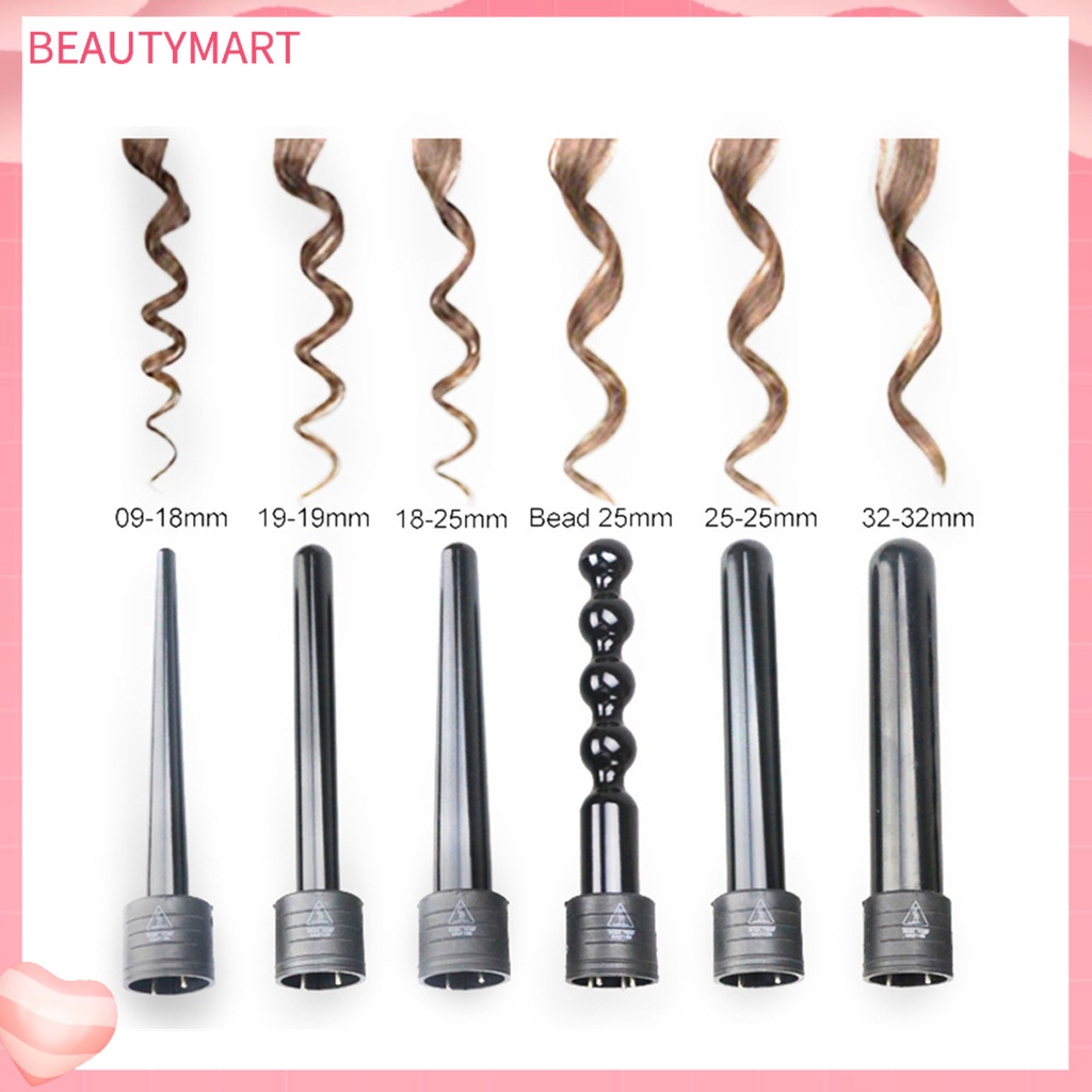 1 Bộ Ống Uốn Tóc 6 Trong 1 Bằng Gốm Tourmaline Thông Dụng An Toàn