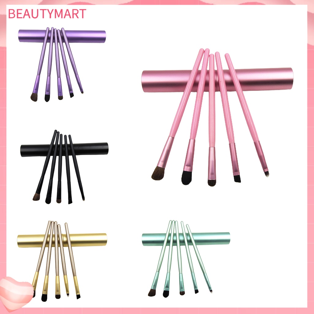 Set 5 Cọ Trang Điểm beautymart Thiết Kế Ống Nhôm Tiện Dụng