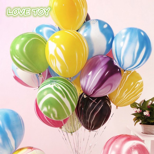 Set 10 Bong Bóng 10 Inch Họa Tiết Vân Đá Đẹp Mắt Dùng Để Trang Trí Tiệc