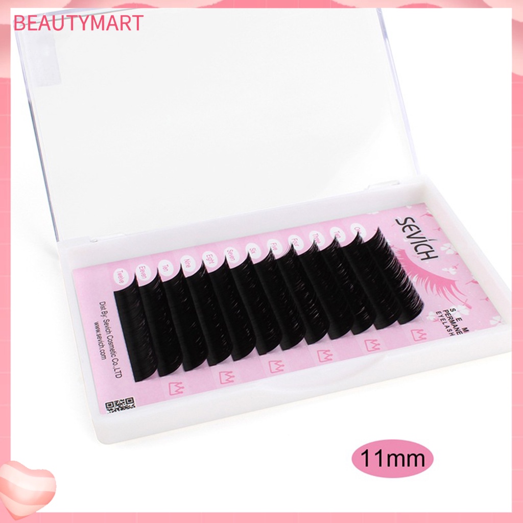 SEVICH Hộp 12 Lông Mi Giả Hình Tròn Bằng Sợi Tổng Hợp Dùng Trang Điểm