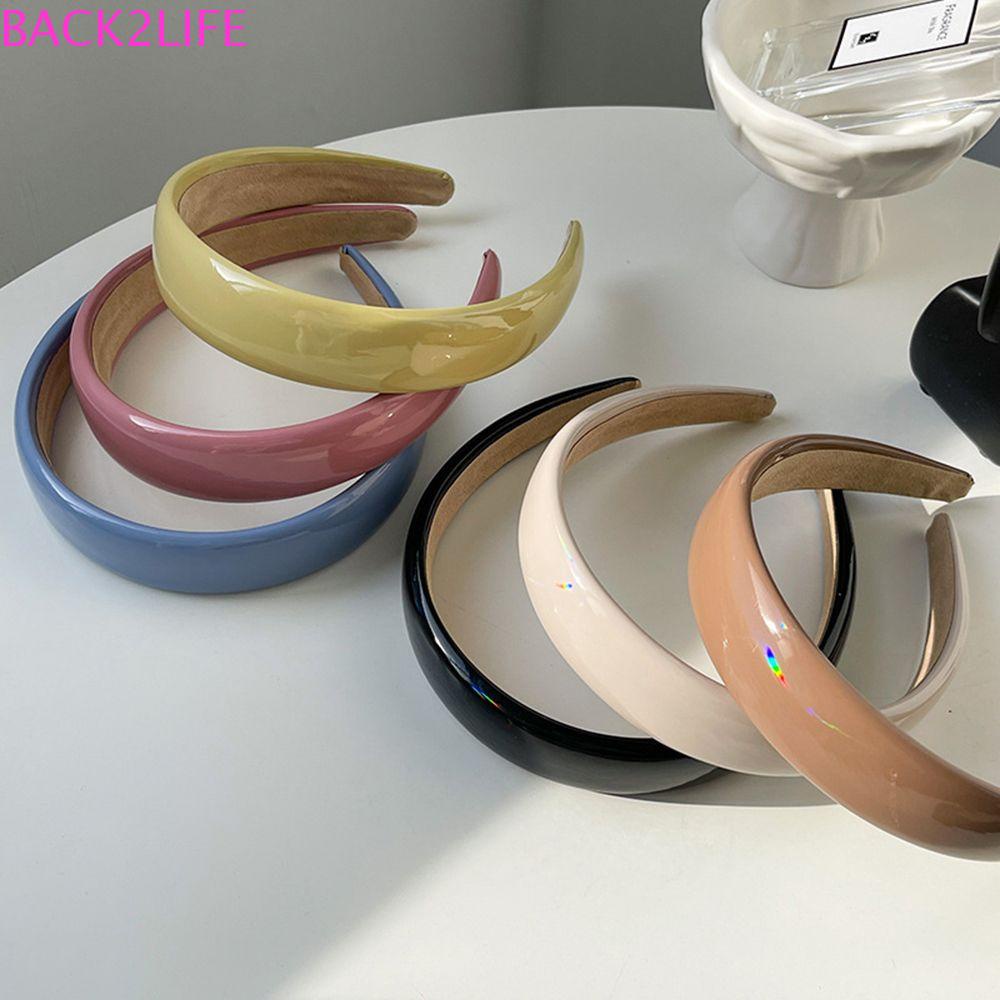 BACK2LIFE Băng Đô Cài Tóc Bằng Da PU Đơn Giản Cá Tính Cho Nữ