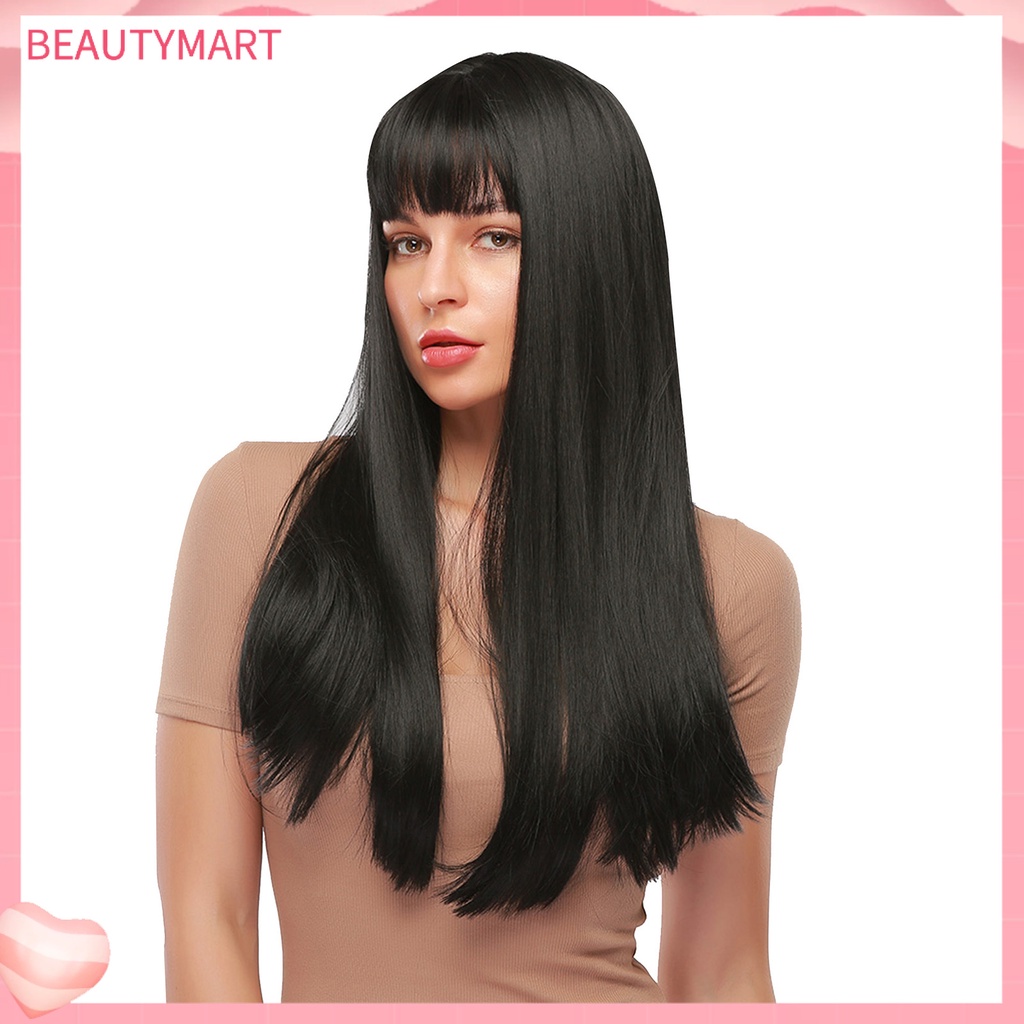 Tóc Giả Nối Dài Thẳng 28 Inch Bằng Sợi Tổng Hợp Kháng Nhiệt Cho Nữ