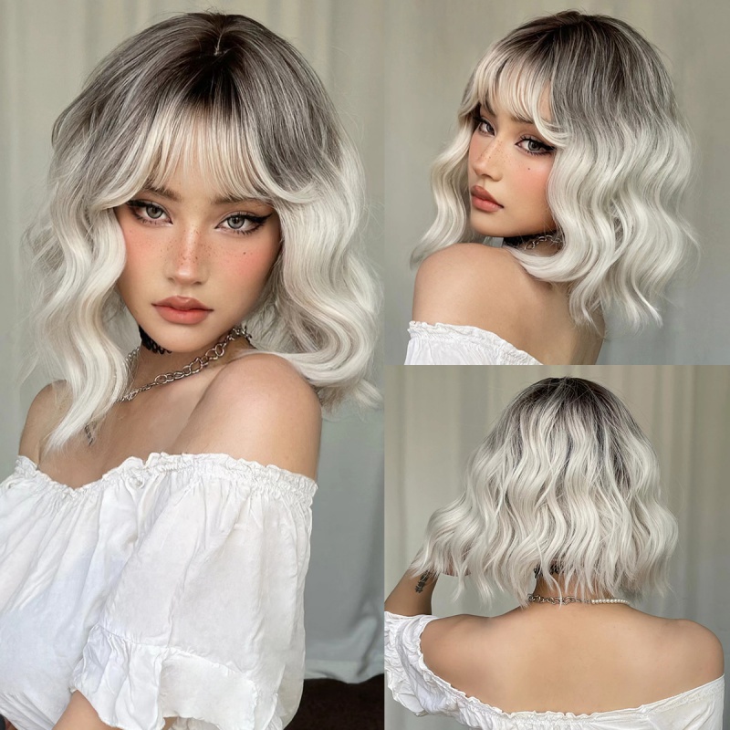 Bộ Tóc Giả Ngắn Xoăn Bằng Bạch Kim Bạch Kim Phong Cách Âu Mỹ Cho Nữ