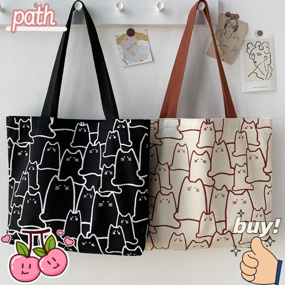 PATH Túi vải In Hình Mèo Dễ Thương Phong Cách Nhật Bản