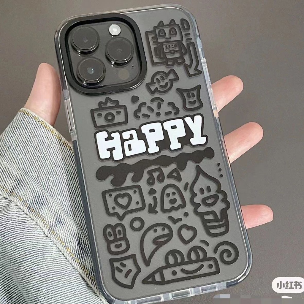 Ốp Điện Thoại Họa Tiết Hoạt Hình Graffiti Cho Apple Iphone x12 13Pro 1411max H3X