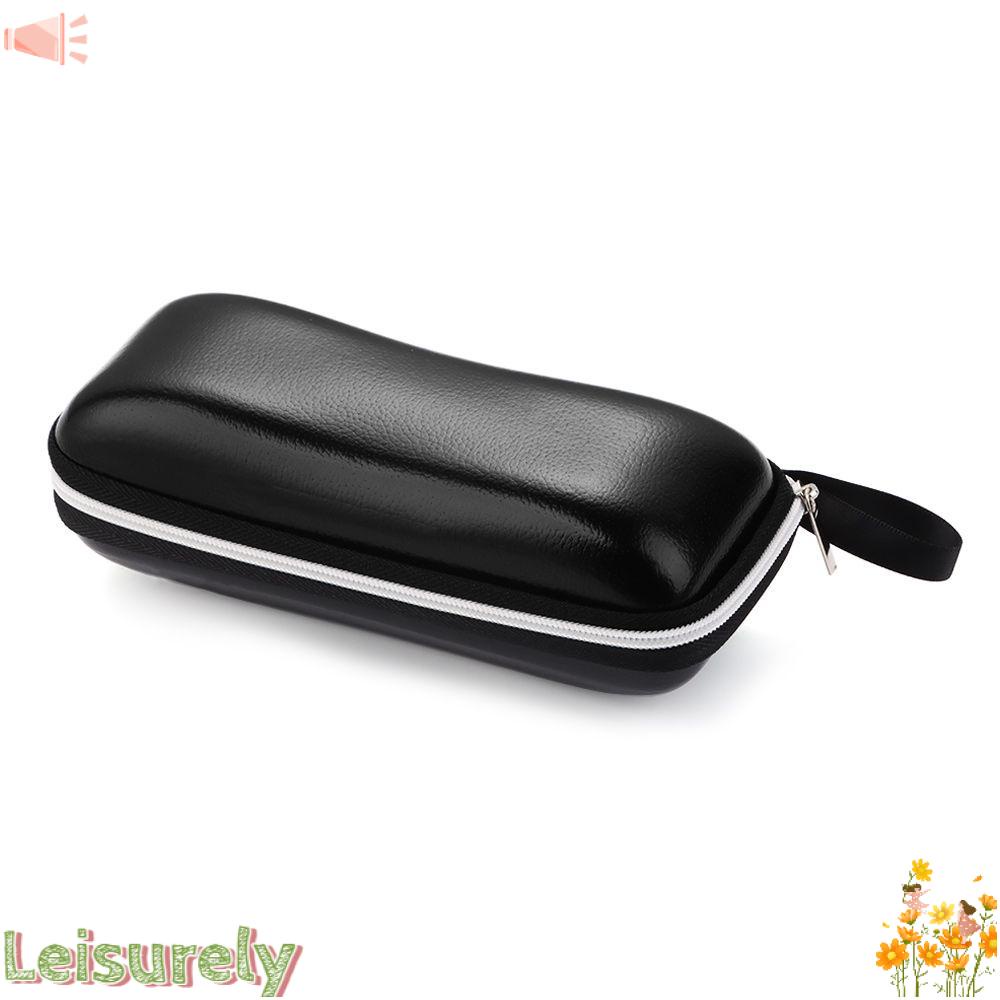LEILY Hộp Đựng Mắt Kính Chất Liệu Da PU Màu Đen Có Khóa Kéo