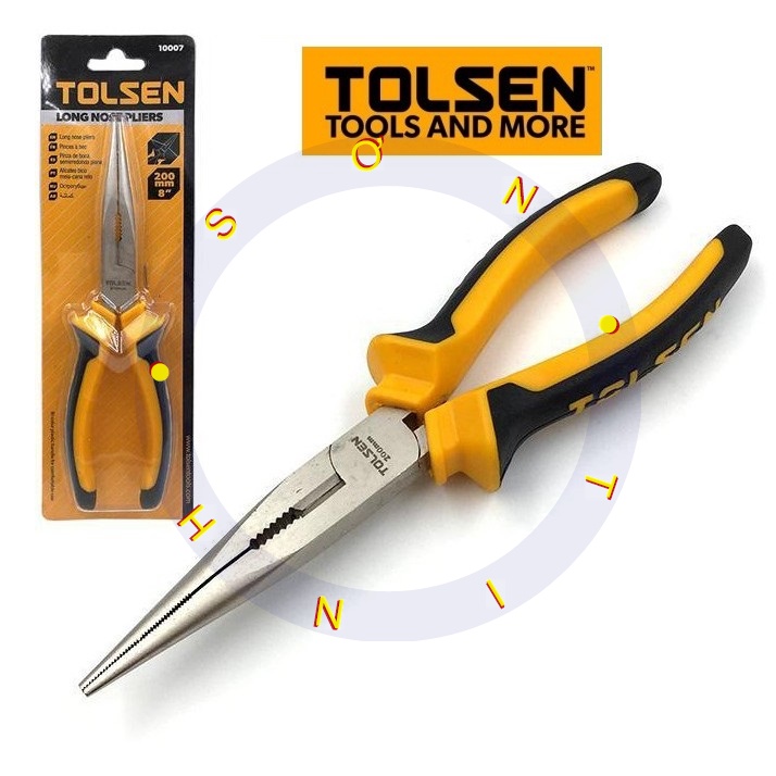 Kềm Mỏ Nhọn Dài 8Inch 200mm Long Nose Pliers TOLSEN 10007