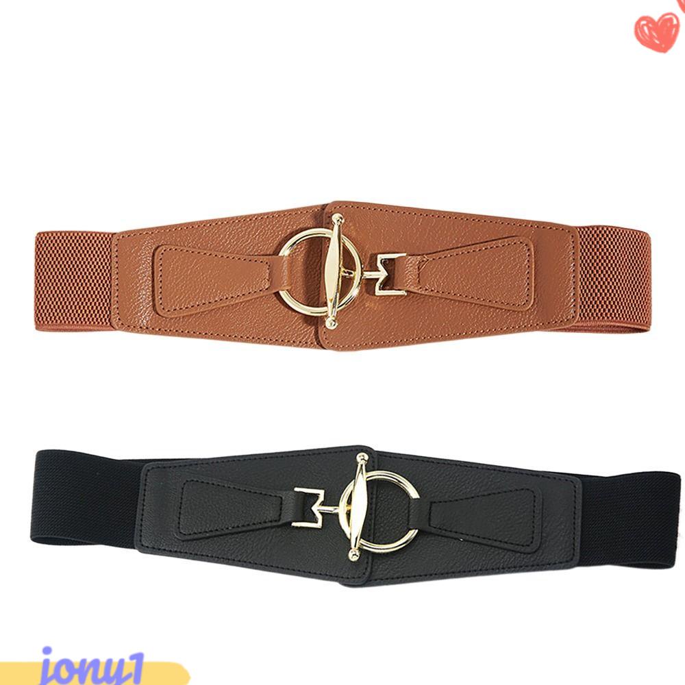 JONYE Thắt Lưng Da Pu Màu Trơn Khoen Tròn Thời Trang Cho Nữ