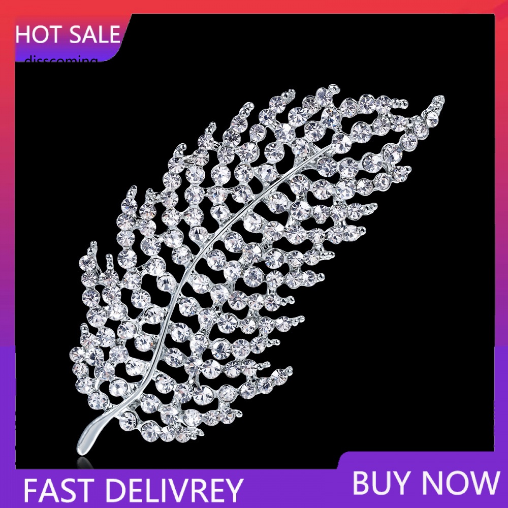 Đầm Nữ Kiểu Dáng Thời Trang Thanh Lịch| Ghim Cài Áo Hình Chiếc Lá Đính Đá Pha Lê Toàn Diện