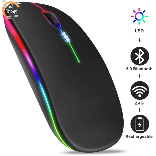 Chuột Bluetooth Không Dây 2.4g Có Đèn Nền Led Rgb Dùng Để Chơi Game