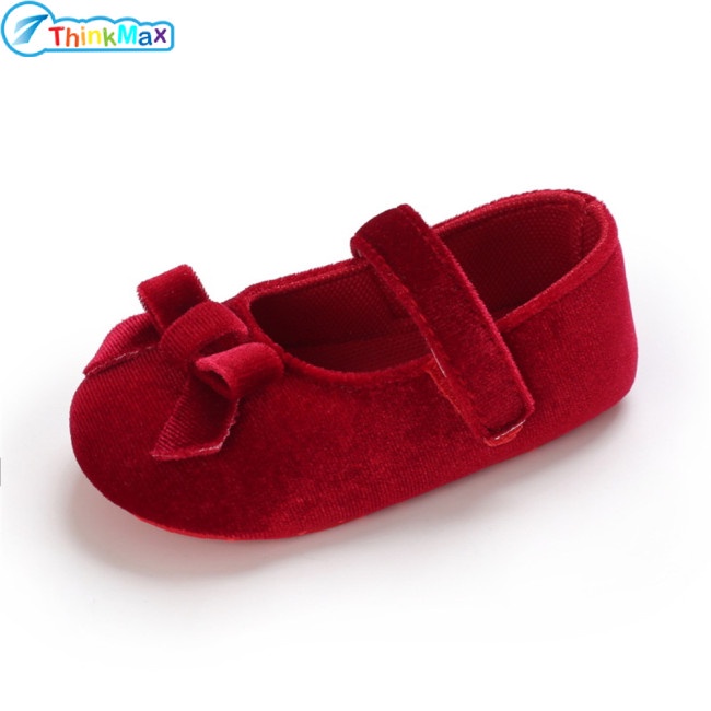 Thinkmax 1 Đôi Giày Công Chúa Đế Mềm Thắt Nơ Cho Bé Gái Từ 0-18 Tháng Tuổi