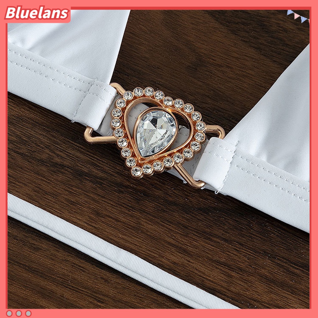 1 Bộ Đồ Bơi Hai Mảnh Cổ Chữ V Có Mút Đệm Ngực Thời Trang Mùa Hè Cho Nữ