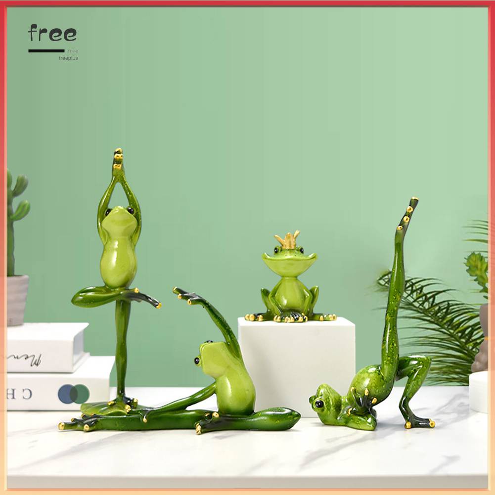 Tượng Ếch Tập Yoga Chống Thấm Nước Bằng Nhựa Resin Trang Trí Trong Nhà / Ngoài