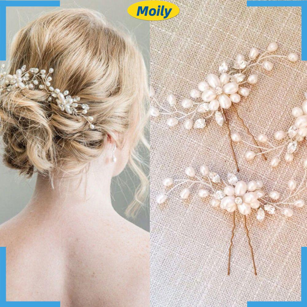 MOILYVN Trâm Cài Tóc Đính Đá Thời Trang Cho Cô Dâu
