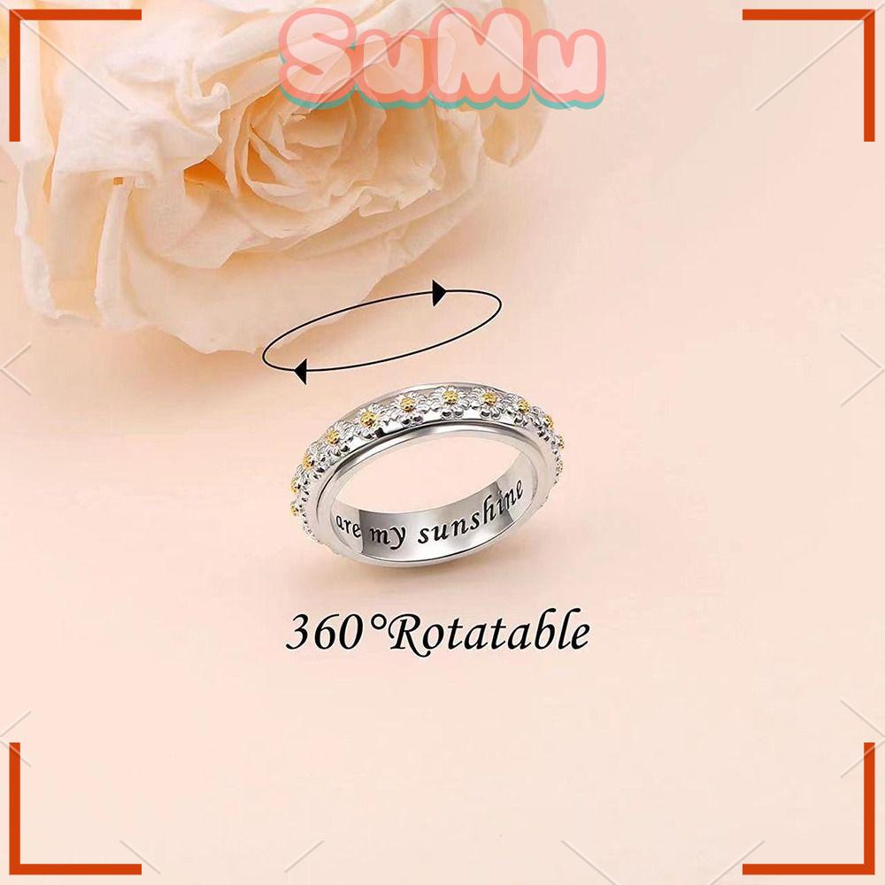 SUMU Nhẫn Xoay Hình Hoa Cúc Thời Trang Cho Nữ