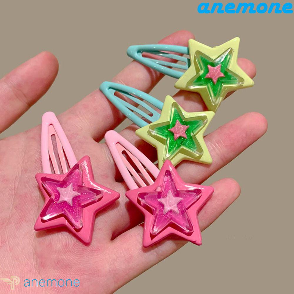 Set 2 Kẹp Tóc Hình Ngôi Sao Năm Cánh Nhiều Màu Sắc Y2k Dành Cho Nữ