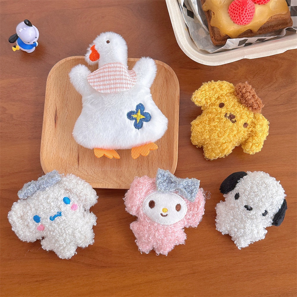 Ghim Cài Túi Xách / Khăn Choàng Hình Gấu / Thỏ / Melody Nhồi Bông Hoạt Hình Sanrio Đáng Yêu