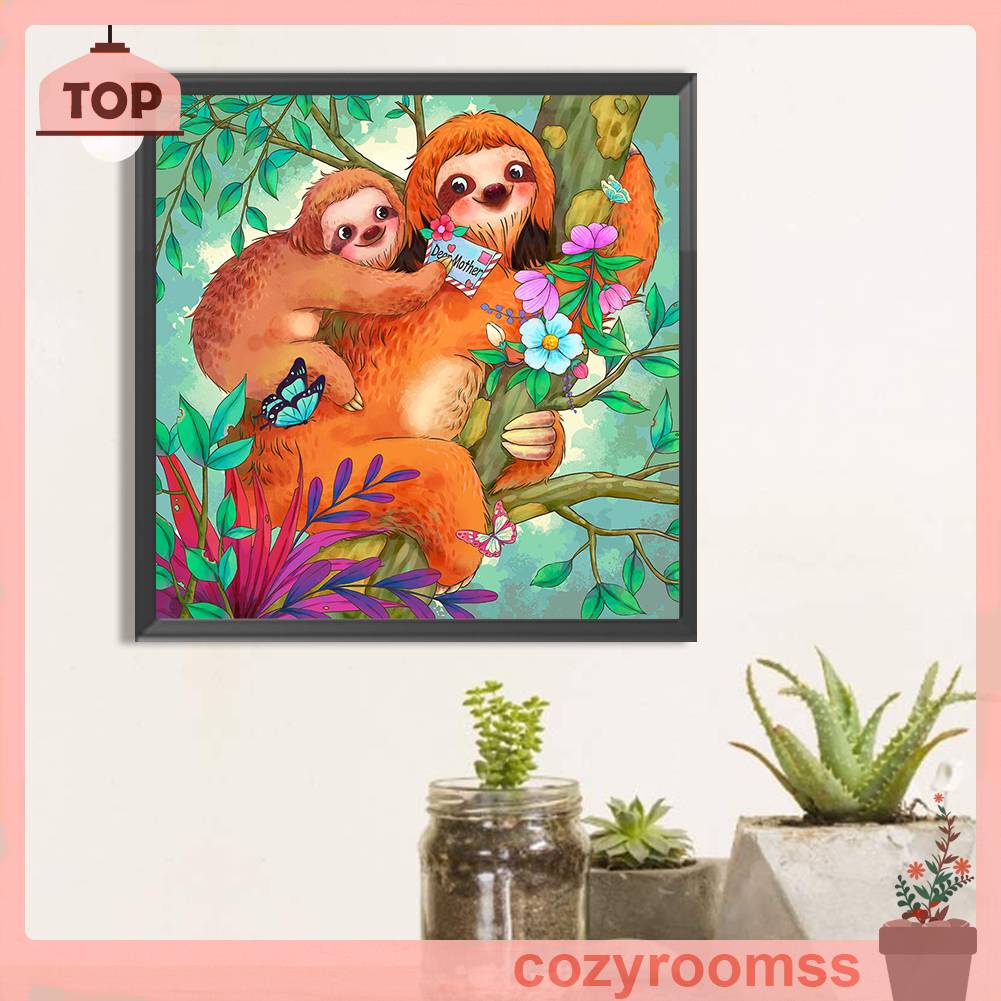 Tranh Đính Đá Kim Cương Toàn Bộ 5D DIY Hình Vẽ Con Lười