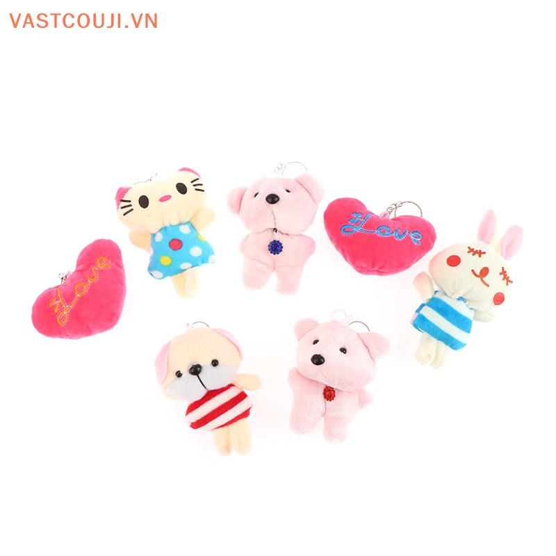 Set 2 Móc Khóa Búp Bê Nhồi Bông 6-10cm Dễ Thương