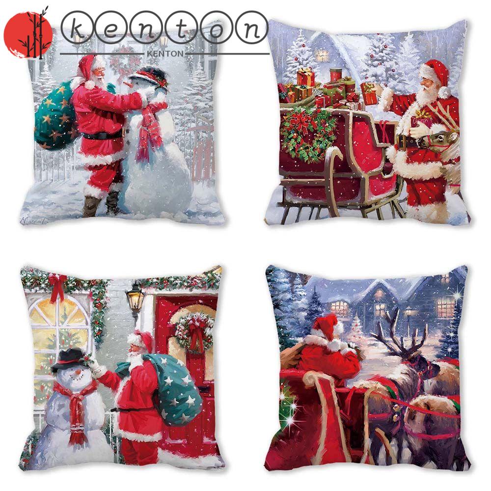 KENTON Vỏ Gối Vuông 18 * 18 Inches Họa Tiết Độc Đáo Trang Trí Nội Thất Ốp