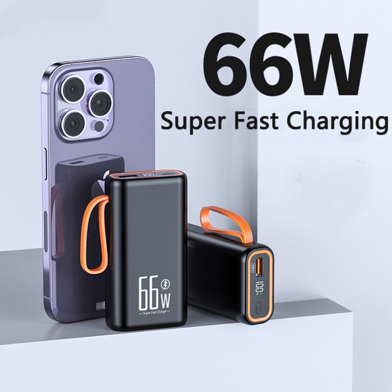 Pin Sạc Dự Phòng Mini 10000mAh PD 66W Có Đèn LED Chất Lượng Cao Cho iPhone Xiaomi