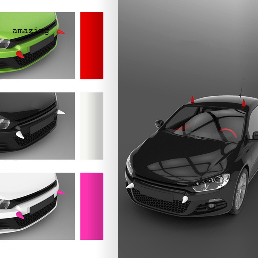 Sticker Sừng Quỷ 3D Bằng Polyurethane Vui Nhộn Chống Va Chạm Cho Xe Hơi