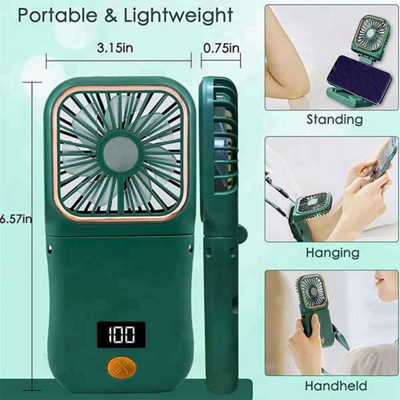 Quạt Mini 3000MAh 3 Tốc Độ Kèm Giá Đỡ Điện Thoại Và Sạc Dự Phòng Tiện Dụng