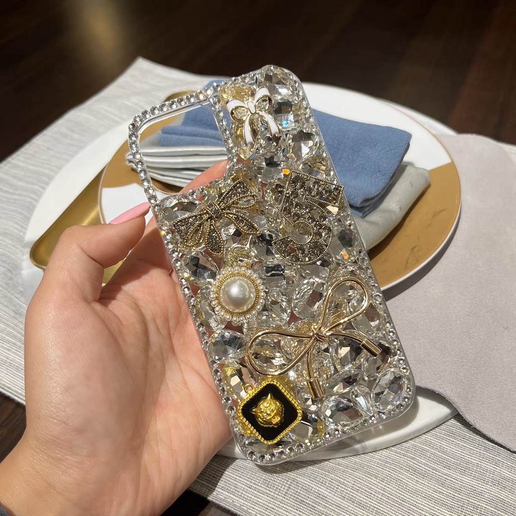 Ốp Điện Thoại Đính Đá Kim Cương Giả Nhật Hàn Cho iphone13pro 14promax 14 / 13 14 / 13promax