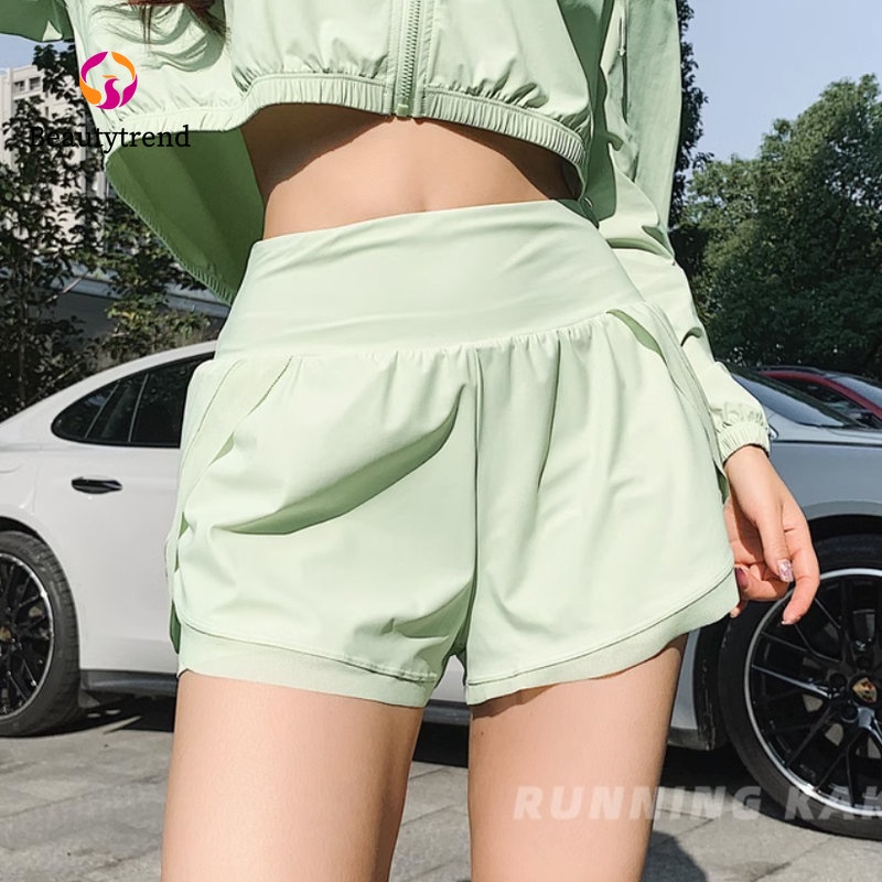 Quần Short Giả Hai Lớp Dáng Rộng Dùng Tập Thể Thao Dành Cho Nữ