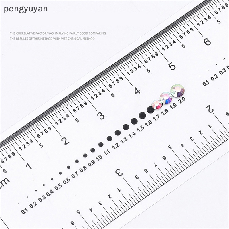 Bộ 10 Thước Đo Kích Thước Đính Đá Trang Trí Móng Tay Bằng PVC Trong Suốt