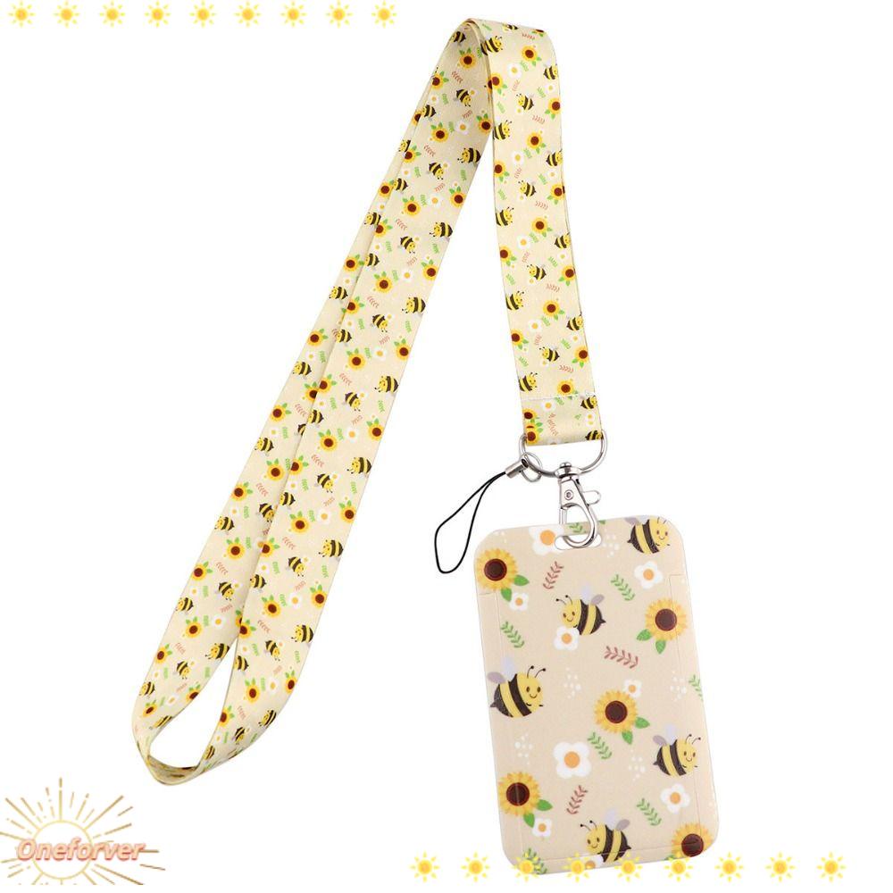 Giá Đỡ ID / Huy Hiệu Hình Ong / Bông Hoa Dacron Kèm Móc Khóa Tiện Dụng Cho Văn Phòng