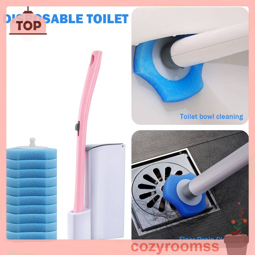 Set 10 Đầu Cọ Vệ Sinh Toilet Dùng Một Lần Tiện Dụng