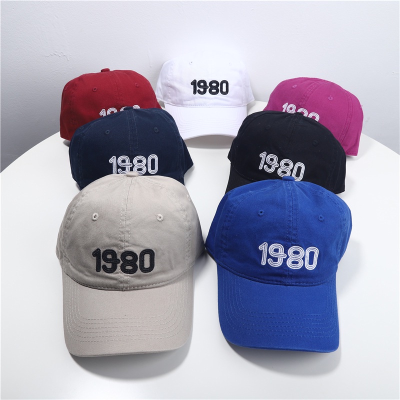 LINJW Mũ Lưỡi Trai Nữ Thêu Số 1980 Chất Liệu Cotton Mềm