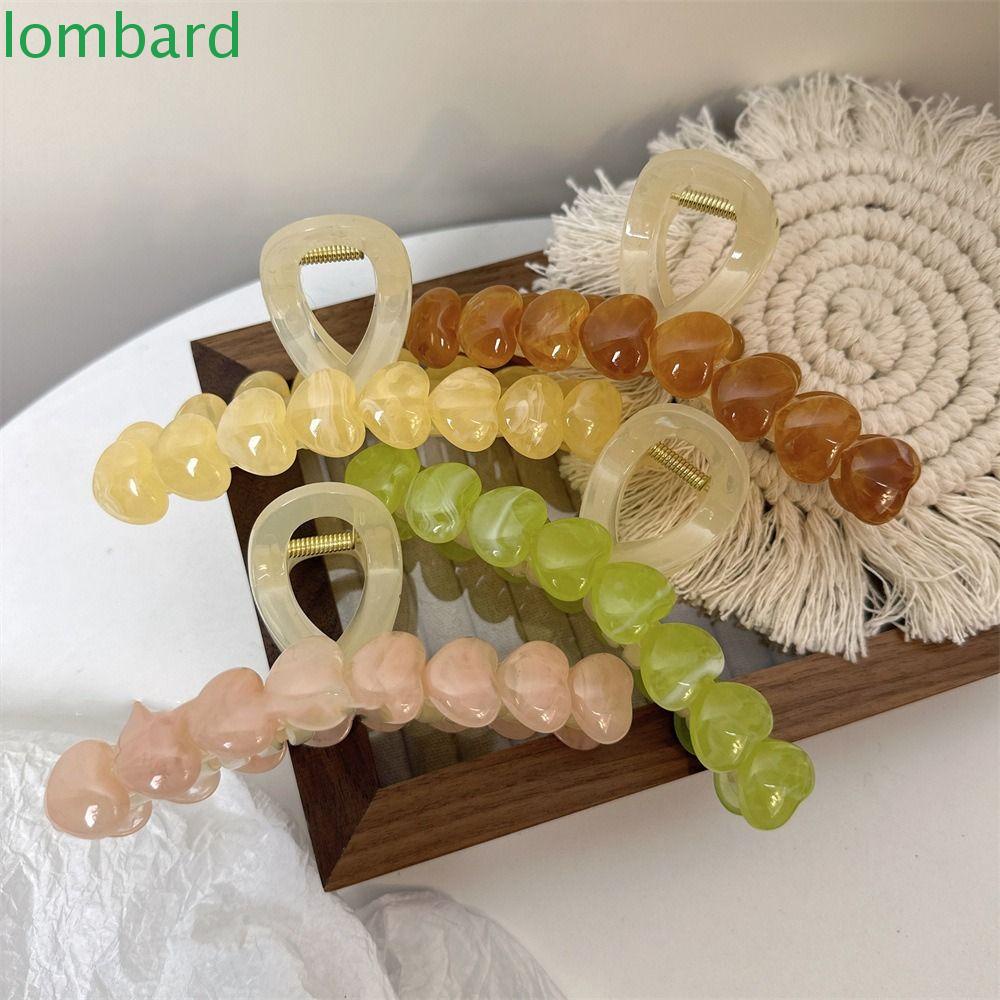 LOMBARD Kẹp Tóc Hình Trái Tim Nhiều Màu Sắc Dễ Thương Cho Nữ