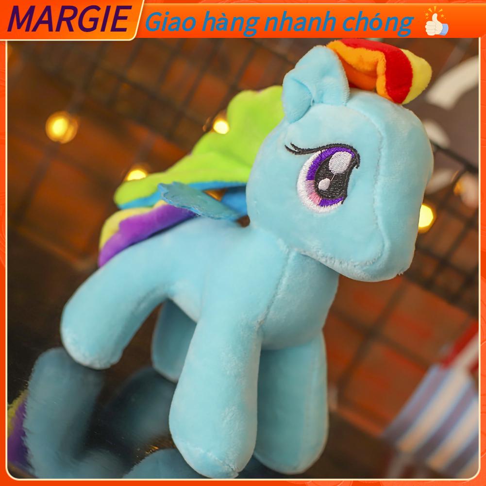 Thú nhồi bông đồ chơi hình chú ngựa Pony bé nhỏ màu sắc cầu vồng MARGIE R.