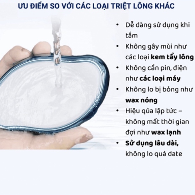 Đá tẩy lông bằng kính nano không đau Có Che tên sản phẩm cho bạn sử dụng dễ dàng tái sử dụng nhiều lần