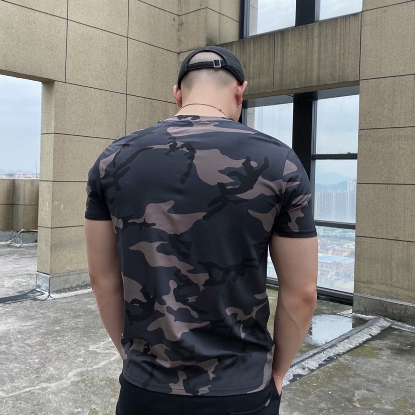 Áo Thun Tay Ngắn Cổ Tròn Thoáng Khí In Họa Tiết Rằn Ri Thời Trang Mùa Hè Hàng Mới Dành Cho Bạn Nam