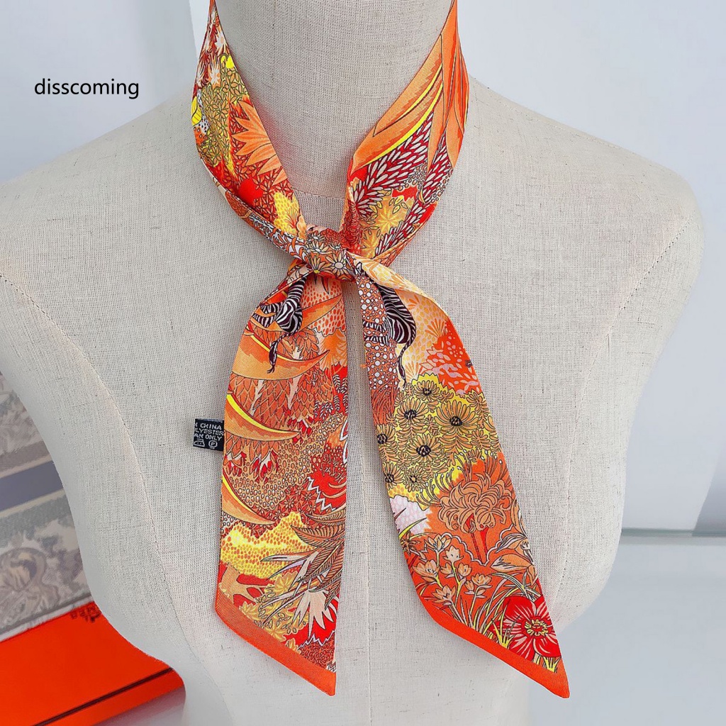 Băng Đô SL SL SL SL| Khăn Choàng Lụa Sang Trọng In Họa Tiết Hoa Nhiều Màu Sắc Kèm Túi Đeo Cổ Mịn Màng Dễ Lên Màu Cho Nữ