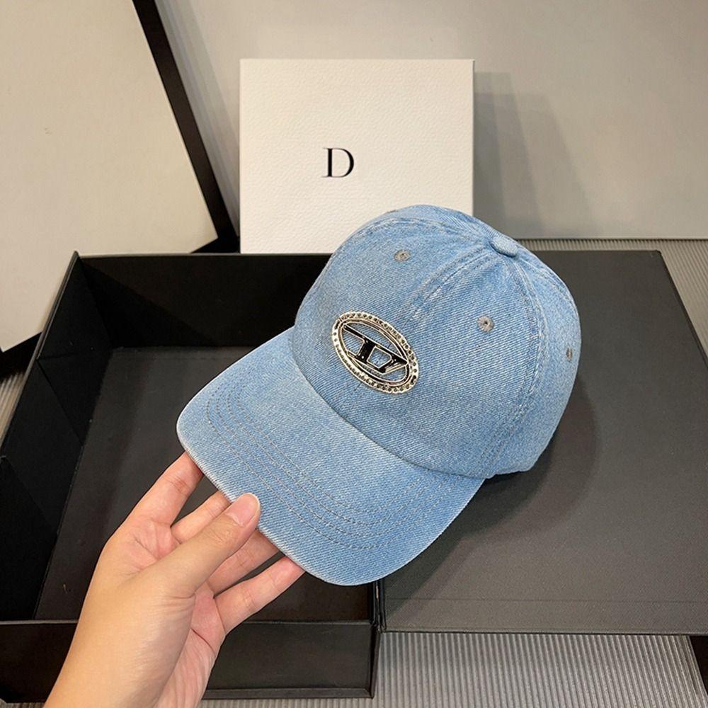 Mũ Lưỡi Trai Denim In Chữ D Phối Logo Kim Loại Thời Trang Cho Nam