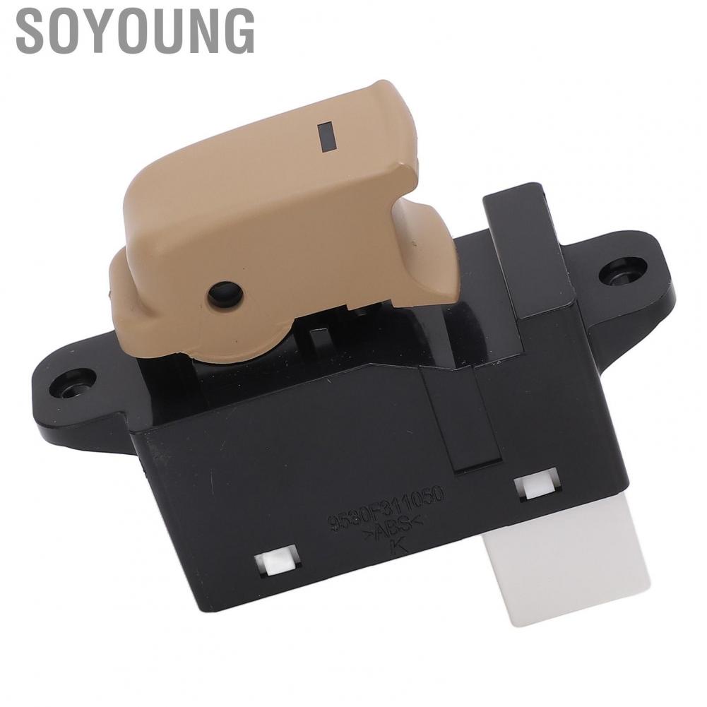 Soyoung Door Power Window Switch Rear Easy Install Fashionable Appearance Beige for Vehicle
