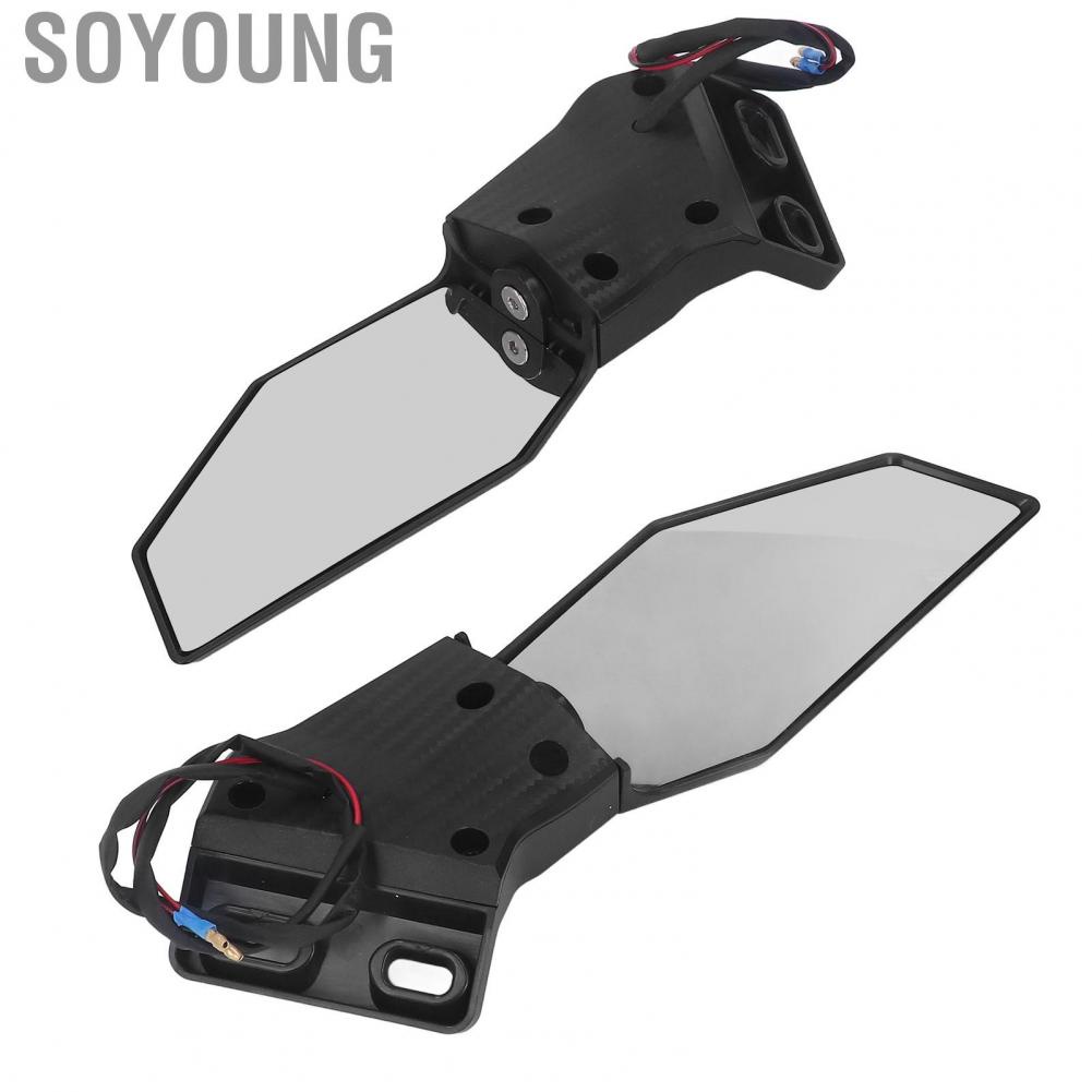 Soyoung Motorcycle Side Mirrors Swivel Wing Fin Multipurpose Aerodynamic with  Turn Signal for ZX10R ZX6R ZX636 2019-2022